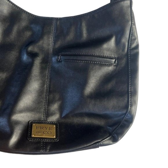 Frye and Co. Black Vegan Leather Shoulder Bag 13X10 - Picture 2 of 11